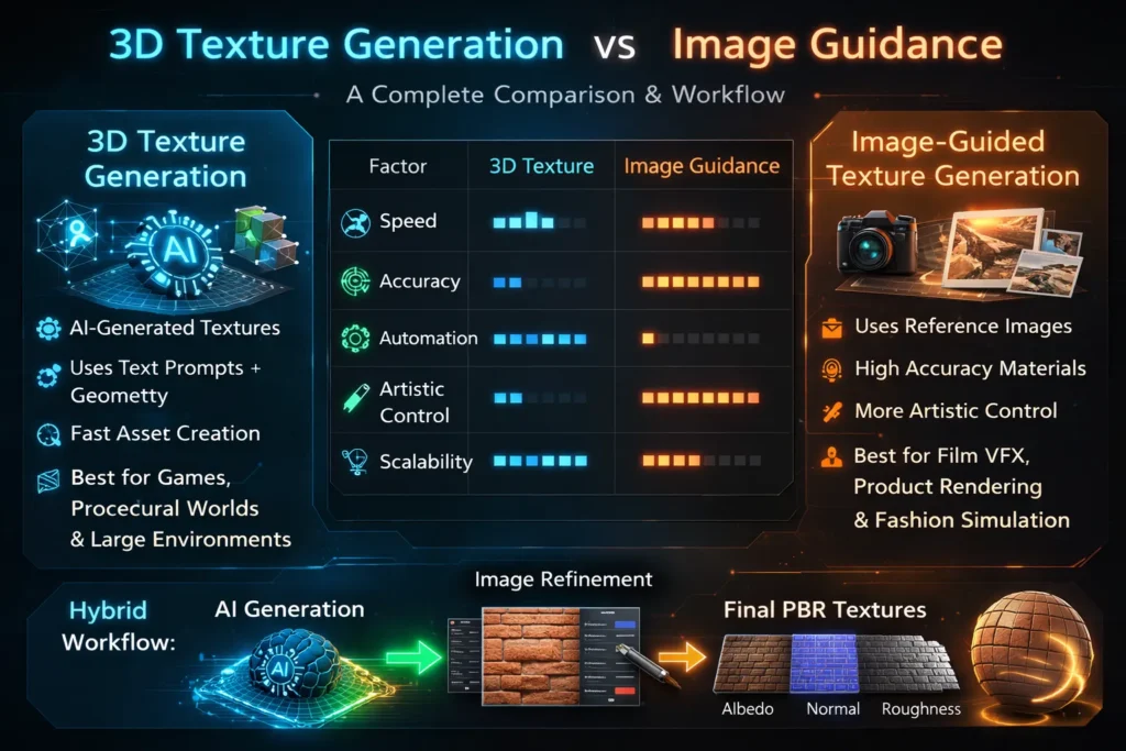 3D Texture Generation vs Image Guidance