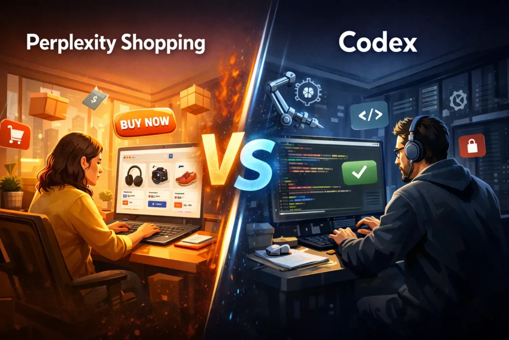 Perplexity Shopping vs Codex,